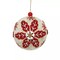 SET OF 3 RED FELT CHRISTMAS ORNAMENTS - HANDMADE BAUBLES HOLIDAY BALLS DECOR 4"